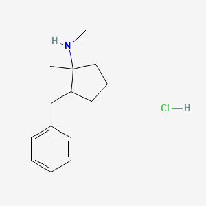 molecular formula C14H22ClN B12758809 N,1-Dimethyl-2-(phenylmethyl)cyclopentanamine hydrochloride CAS No. 80649-73-6