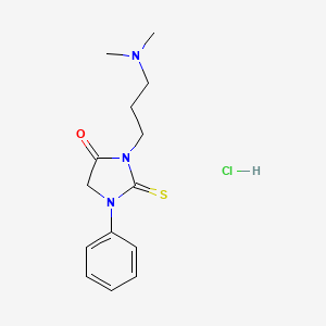 molecular formula C14H20ClN3OS B12758827 Hydantoin, 3-(3-(dimethylamino)propyl)-1-phenyl-2-thio-, hydrochloride CAS No. 86503-27-7