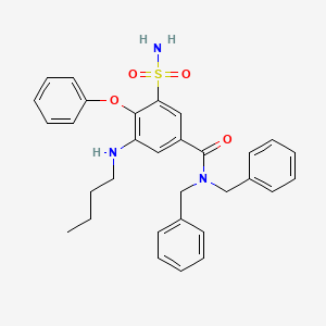 molecular formula C31H33N3O4S B12758841 Bumetanide dibenzylamide CAS No. 885051-33-2