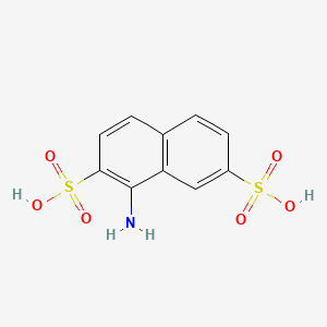 molecular formula C10H9NO6S2 B12758867 1-Naphthylamine-2,7-disulfonic acid CAS No. 486-54-4