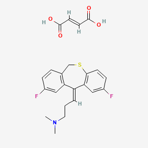 molecular formula C23H23F2NO4S B12758904 (E)-2,9-Difluoro-11-(3-dimethylaminopropylidene)-6,11-dihydrodibenzo(b,e)thiepin maleate CAS No. 81890-61-1