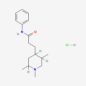 molecular formula C17H27ClN2O B12758917 N-Phenyl-1,2,5-trimethyl-4-piperidinepropanamide hydrochloride CAS No. 95640-04-3