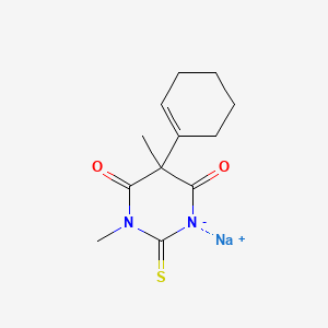 molecular formula C12H15N2NaO2S B12758930 Barbituric acid, 5-(1-cyclohexenyl)-1,5-dimethyl-2-thio-, sodium salt CAS No. 66940-52-1