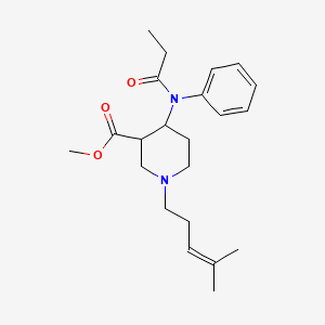 molecular formula C22H32N2O3 B12758946 Methyl 1-(4-methyl-3-pentenyl)-4-((1-oxopropyl)phenylamino)-3-piperidinecarboxylate CAS No. 156724-51-5