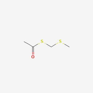 molecular formula C4H8OS2 B12759067 Methylthiomethyl acetyl sulfide CAS No. 38634-59-2