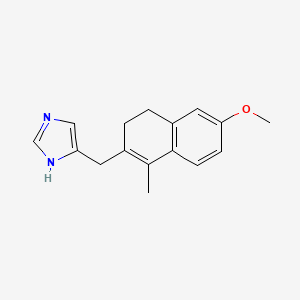 molecular formula C16H18N2O B12759081 1H-Imidazole, 4-((3,4-dihydro-6-methoxy-1-methyl-2-naphthalenyl)methyl)- CAS No. 221651-26-9