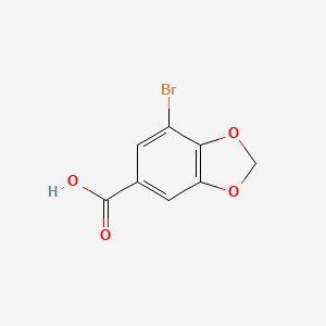 molecular formula C8H5BrO4 B1275910 7-Bromobenzo[d][1,3]dioxole-5-carboxylic acid CAS No. 66799-93-7