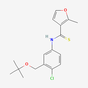 molecular formula C17H20ClNO2S B12759151 3-Furancarbothioamide, N-(4-chloro-3-((1,1-dimethylethoxy)methyl)phenyl)-2-methyl- CAS No. 172998-56-0