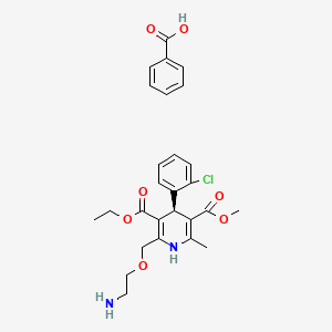 molecular formula C27H31ClN2O7 B12759156 Levamlodipine benzoate CAS No. 865361-13-3