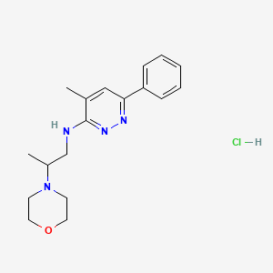 molecular formula C18H25ClN4O B12759189 beta-Methyl-N-(4-methyl-6-phenyl-3-pyridazinyl)-4-morpholineethanamine monohydrochloride CAS No. 118269-71-9