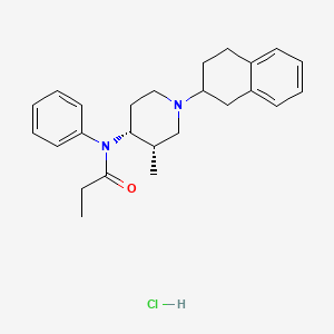 molecular formula C25H33ClN2O B12759213 cis-N-(3-Methyl-1-(1,2,3,4-tetrahydro-2-naphthyl)-4-piperidyl)propionanilide hydrochloride 