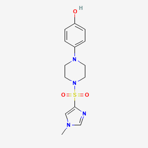 molecular formula C14H18N4O3S B12759229 N-(4-(4-Hydroxyphenyl)piperazino)-1-methyl-4-imidazolesulfonamide CAS No. 137048-48-7