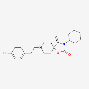 molecular formula C22H29ClN2O2 B12759266 1-Oxa-3,8-diazaspiro(4.5)decan-2-one, 8-(2-(4-chlorophenyl)ethyl)-3-cyclohexyl-4-methylene- CAS No. 134069-58-2