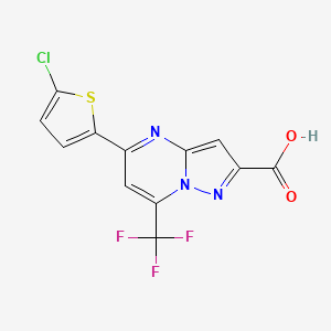 molecular formula C12H5ClF3N3O2S B1275928 5-(5-Chlorothiophen-2-yl)-7-(trifluoromethyl)pyrazolo[1,5-a]pyrimidine-2-carboxylic acid CAS No. 676153-48-3