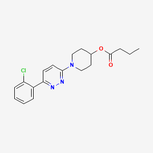 molecular formula C19H22ClN3O2 B12759297 3-(4-Butyroyloxypiperidino)-6-(2-chlorophenyl)pyridazine CAS No. 93181-82-9