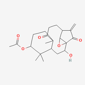 molecular formula C22H30O6 B12759304 Epoxyshikoccin CAS No. 83159-27-7