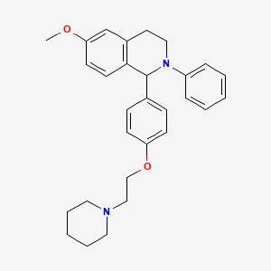 molecular formula C29H34N2O2 B12759358 1,2,3,4-Tetrahydro-6-methoxy-2-phenyl-1-(4-(2-(1-piperidinyl)ethoxy)phenyl)isoquinoline CAS No. 96719-67-4