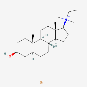 molecular formula C23H42BrNO B12759364 N-(3-beta-Hydroxy-5-alpha-androstan-17-beta-yl)-N,N-dimethyl-N-ethylammonium bromide CAS No. 114967-77-0