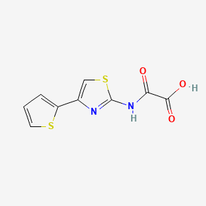 molecular formula C9H6N2O3S2 B12759482 Acetic acid, oxo((4-(2-thienyl)-2-thiazolyl)amino)- CAS No. 83089-54-7