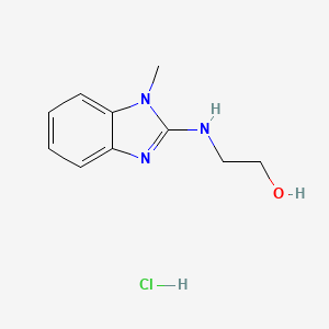 molecular formula C10H14ClN3O B12759539 Ethanol, 2-((1-methyl-1H-benzimidazol-2-yl)amino)-, monohydrochloride CAS No. 94032-97-0