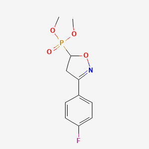 molecular formula C11H13FNO4P B12759555 Dimethyl 3-(4-fluorophenyl)-2-isoxazolin-5-ylphosphonate CAS No. 125674-80-8