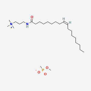 molecular formula C24H49N2O.C2H6O3P<br>C26H55N2O4P B12759601 Trimethyl(3-(oleoylamino)propyl)ammonium methyl methylphosphonate CAS No. 70055-71-9