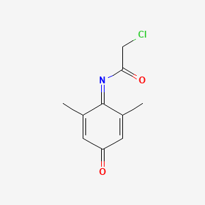 molecular formula C10H10ClNO2 B12759683 Acetamide, 2-chloro-N-(2,6-dimethyl-4-oxo-2,5-cyclohexadien-1-ylidene)- CAS No. 206439-03-4
