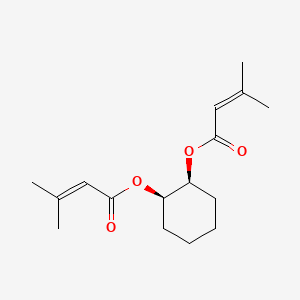 molecular formula C16H24O4 B12759705 Cyclohexanediol bis-methylcrotonate, cis- CAS No. 1000284-38-7