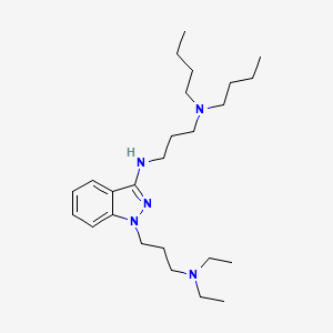 molecular formula C25H45N5 B12759733 1,3-Propanediamine, N,N-dibutyl-N'-(1-(3-(diethylamino)propyl)-1H-indazol-3-yl)- CAS No. 88836-99-1