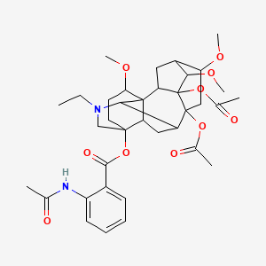 molecular formula C36H48N2O10 B12759739 Lappaconitine diacetate CAS No. 138729-51-8