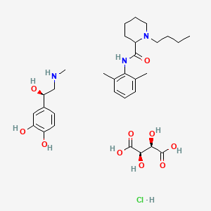 molecular formula C31H48ClN3O10 B12759800 Epinephrine bitartrate-bupivacaine hydrochloride CAS No. 1434003-87-8