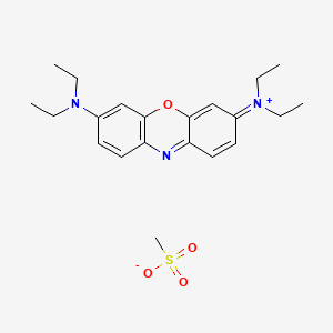 molecular formula C21H29N3O4S B12759809 Phenoxazin-5-ium, 3,7-bis(diethylamino)-, methanesulfonate CAS No. 74578-09-9