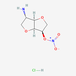 molecular formula C6H11ClN2O5 B12759846 [(3S,3aR,6R,6aS)-3-amino-2,3,3a,5,6,6a-hexahydrofuro[3,2-b]furan-6-yl] nitrate;hydrochloride CAS No. 81844-65-7