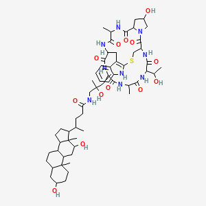 molecular formula C59H87N9O13S B12759848 N(sup delta)-Desoxycholyl-delta-aminophalloin [German] CAS No. 87876-29-7