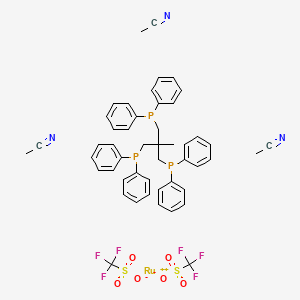molecular formula C49H48F6N3O6P3RuS2 B12759852 acetonitrile;[3-diphenylphosphanyl-2-(diphenylphosphanylmethyl)-2-methylpropyl]-diphenylphosphane;ruthenium(2+);trifluoromethanesulfonate CAS No. 103500-16-9