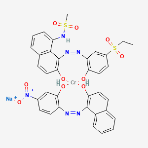 molecular formula C35H30CrN6NaO10S2+ B12759955 Sodium (N-(8-((5-(ethylsulphonyl)-2-hydroxyphenyl)azo)-7-hydroxy-1-naphthyl)methanesulphonamidato(2-))(1-((2-hydroxy-4-nitrophenyl)azo)-2-naphtholato(2-))chromate(1-) CAS No. 83249-64-3