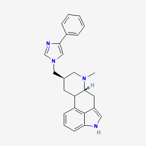 molecular formula C25H26N4 B12759982 (5R,8R,10R)-6-Methyl-8-(4-phenyl-1-imidazolylmethyl)ergoline CAS No. 160730-43-8