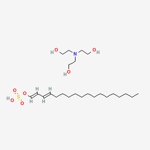 molecular formula C24H49NO7S B12760019 2-[bis(2-hydroxyethyl)amino]ethanol;[(1E,3E)-octadeca-1,3-dienyl] hydrogen sulfate CAS No. 65151-90-8