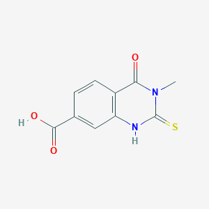 molecular formula C10H8N2O3S B1276002 3-Methyl-4-oxo-2-thioxo-1,2,3,4-tetrahydroquinazoline-7-carboxylic acid CAS No. 847783-61-3