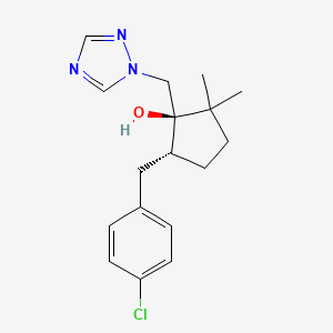 molecular formula C17H22ClN3O B12760037 Metconazole, trans- CAS No. 115850-28-7