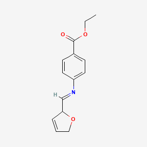 molecular formula C14H15NO3 B12760044 Ethyl 4-(((2,5-dihydro-2-furanyl)methylene)amino)benzoate CAS No. 182228-05-3