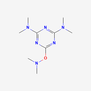 molecular formula C9H18N6O B12760046 1,3,5-Triazine-2,4-diamine, 6-((dimethylamino)oxy)-N,N,N',N'-tetramethyl- CAS No. 103109-43-9