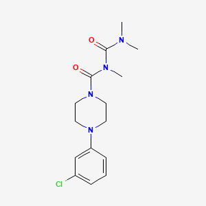 molecular formula C15H21ClN4O2 B12760056 1-(3-Chlorophenyl)-4-(2,4,4-trimethylallophanoyl)piperazine CAS No. 80712-22-7