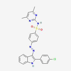 molecular formula C26H21ClN6O2S B12760066 4-((2-(4-Chlorophenyl)-1H-indol-3-yl)azo)-N-(4,6-dimethyl-2-pyrimidinyl)benzenesulfonamide CAS No. 88151-95-5