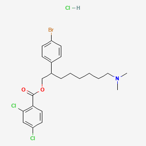 molecular formula C23H29BrCl3NO2 B12760095 2-(4-Bromophenyl)-8-(dimethylamino)octyl 2,4-dichlorobenzoate hydrochloride CAS No. 119585-27-2