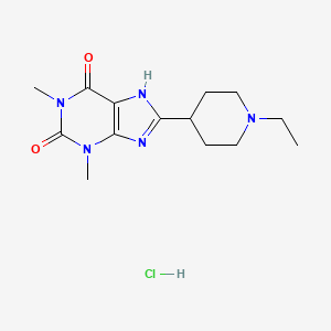 molecular formula C14H22ClN5O2 B12760096 Theophylline, 8-(1-ethyl-4-piperidyl)-, hydrochloride CAS No. 97361-19-8