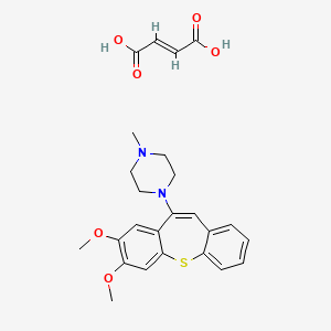 molecular formula C25H28N2O6S B12760108 2,3-Dimethoxy-11-(4-methylpiperazino)dibenzo(b,f)thiepin maleate CAS No. 80709-69-9