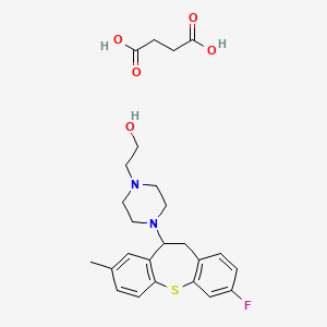 molecular formula C25H31FN2O5S B12760163 4-(10,11-Dihydro-3-fluoro-8-methyldibenzo(b,f)thiepin-10-yl)-1-piperazineethanol succinate CAS No. 95539-26-7