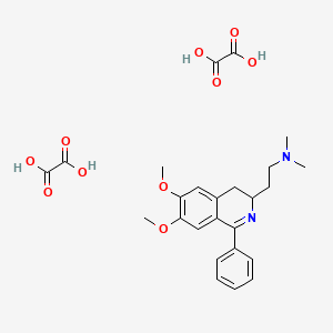 molecular formula C25H30N2O10 B12760164 2-(6,7-dimethoxy-1-phenyl-3,4-dihydroisoquinolin-3-yl)-N,N-dimethylethanamine;oxalic acid CAS No. 83658-83-7