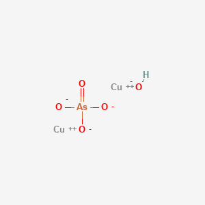 molecular formula AsCu2HO5 B12760233 Copper arsenate hydroxide (Cu2(AsO4)(OH)) CAS No. 12774-48-0